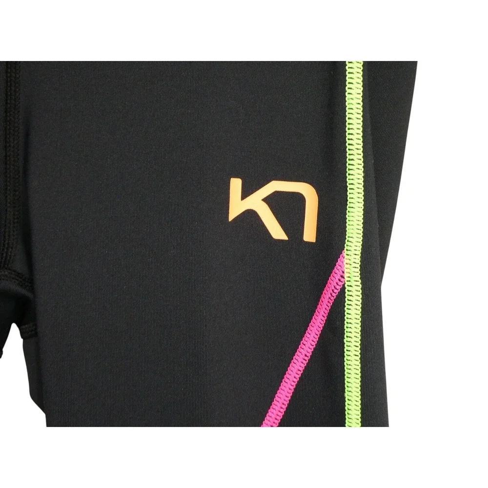 Kari Traa Leggings Pants Size M crop black colorful spellout - Picture 4 of 15